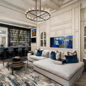 architectural design firm creates French Luxury Entertainment Room